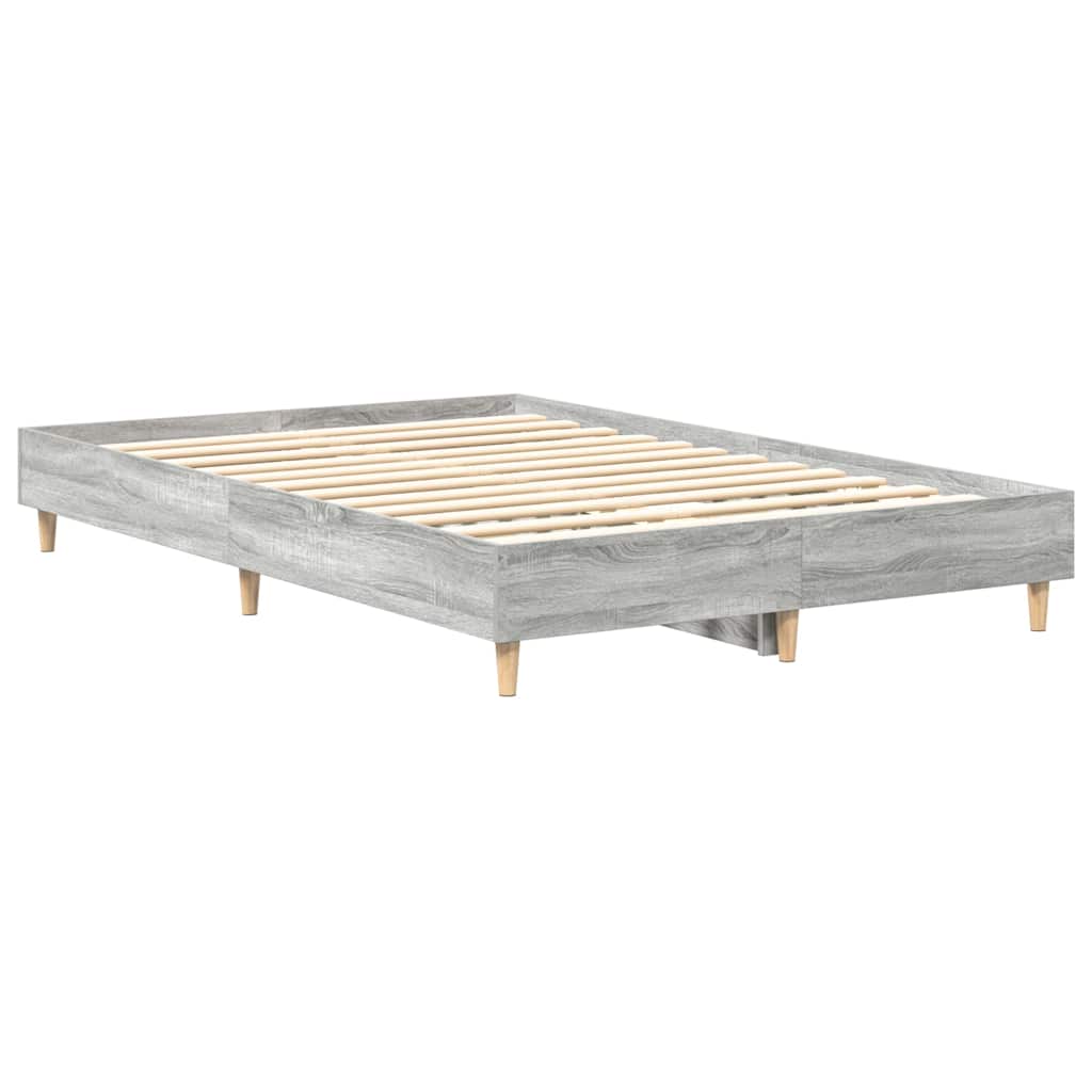 Bed Frame Grey Sonoma 193 x 123 x 25 cm Engineered Wood