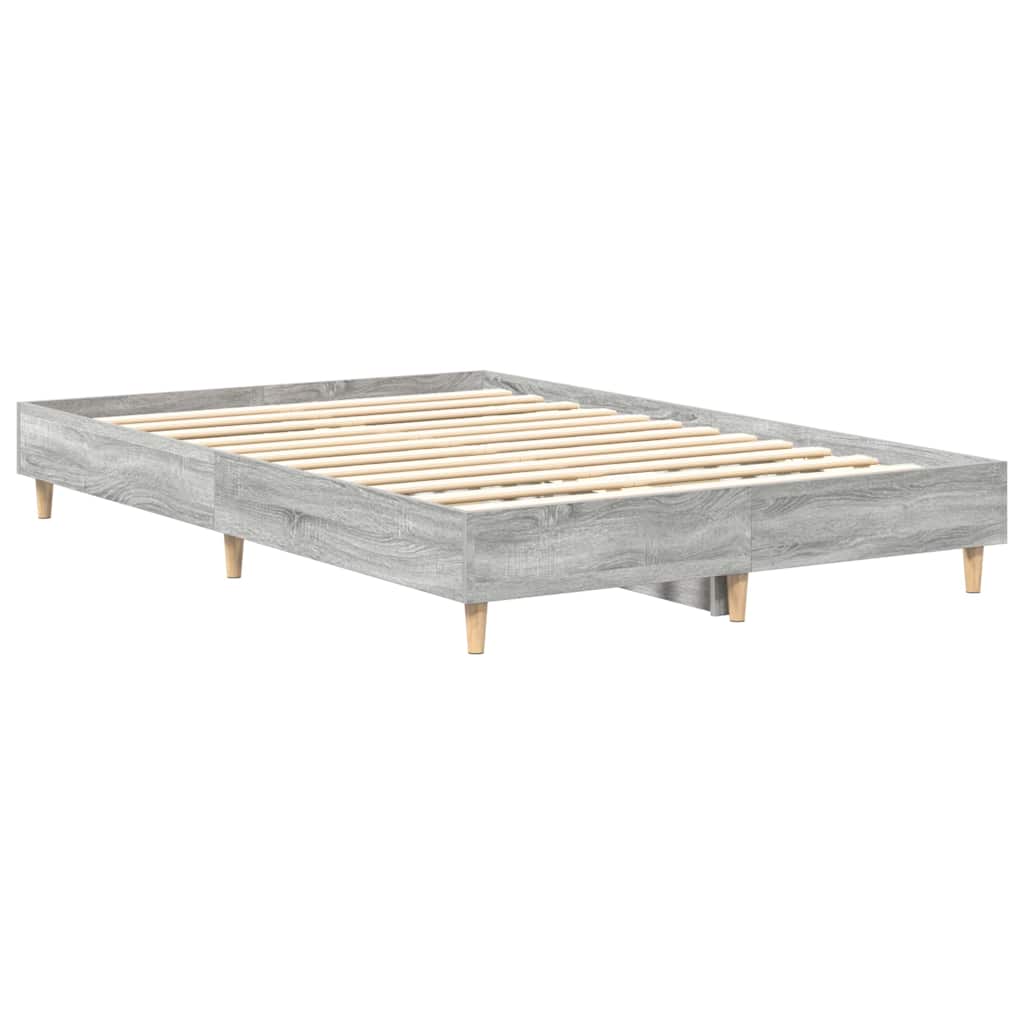 Bed Frame Grey Sonoma 193 x 123 x 25 cm Engineered Wood