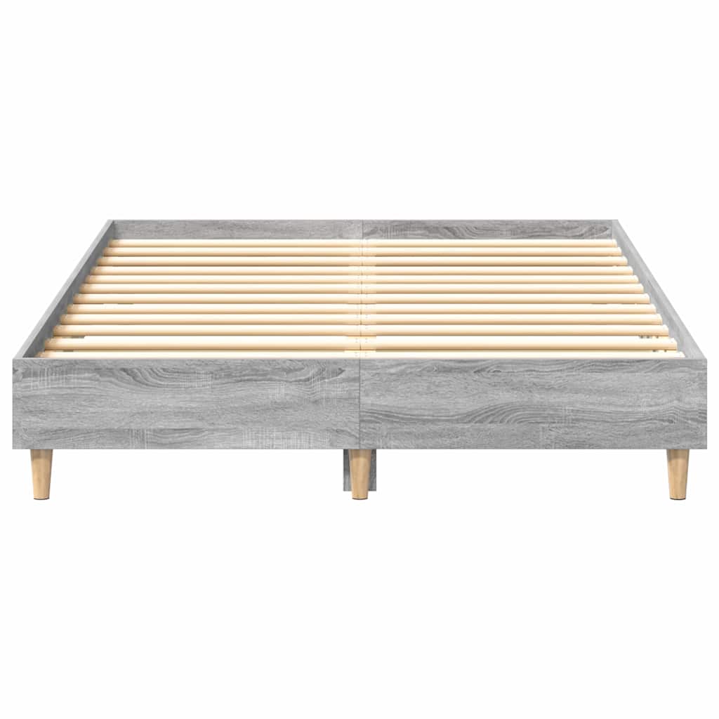 Bed Frame Grey Sonoma 193 x 123 x 25 cm Engineered Wood