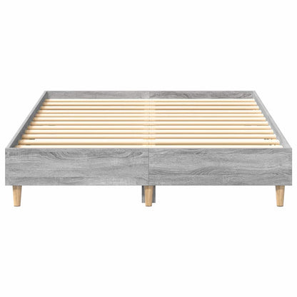 Bed Frame Grey Sonoma 193 x 123 x 25 cm Engineered Wood