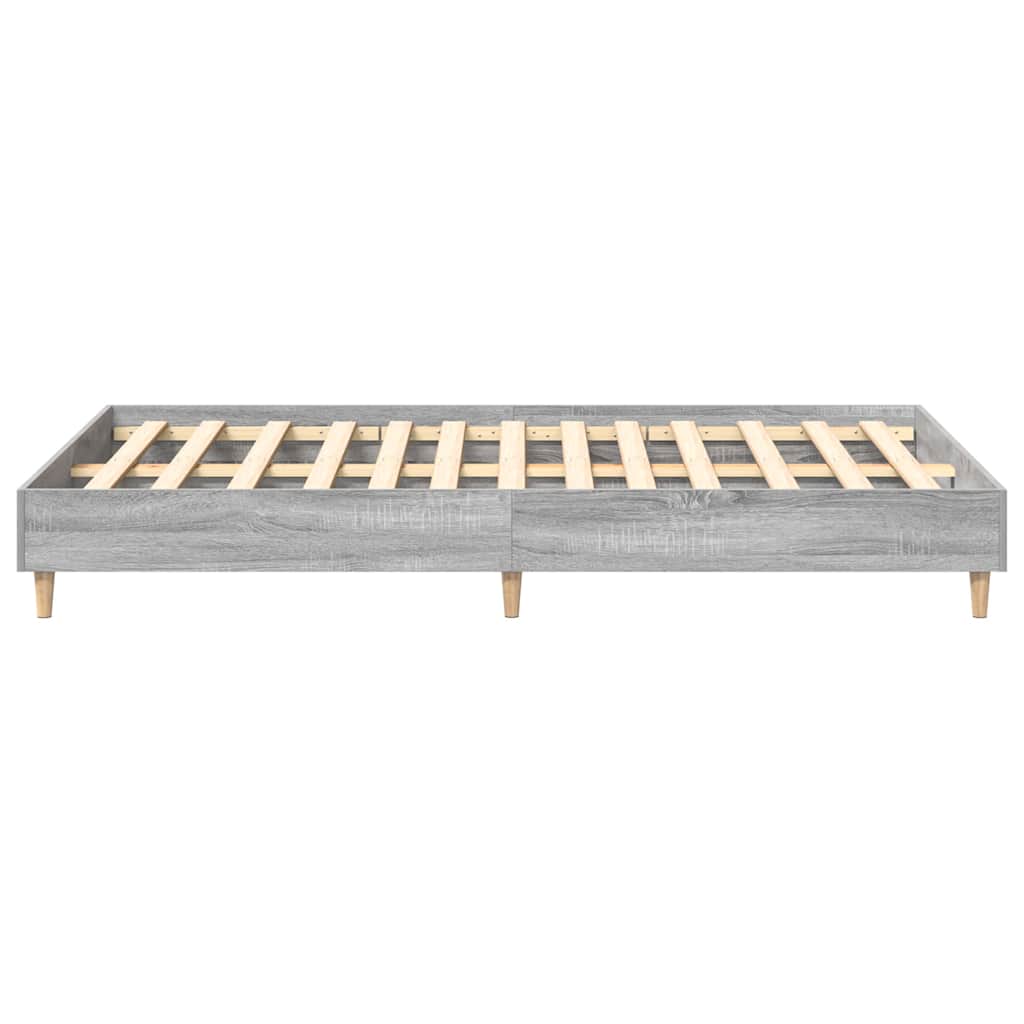 Bed Frame Grey Sonoma 193 x 123 x 25 cm Engineered Wood