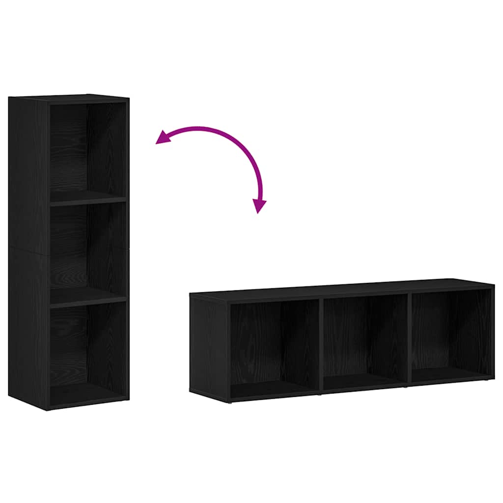 Bookcase Black Oak 36x30x114 cm Engineered Wood