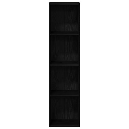 Book Cabinet Black Oak 36 x 30 x 143 cm Engineered Wood
