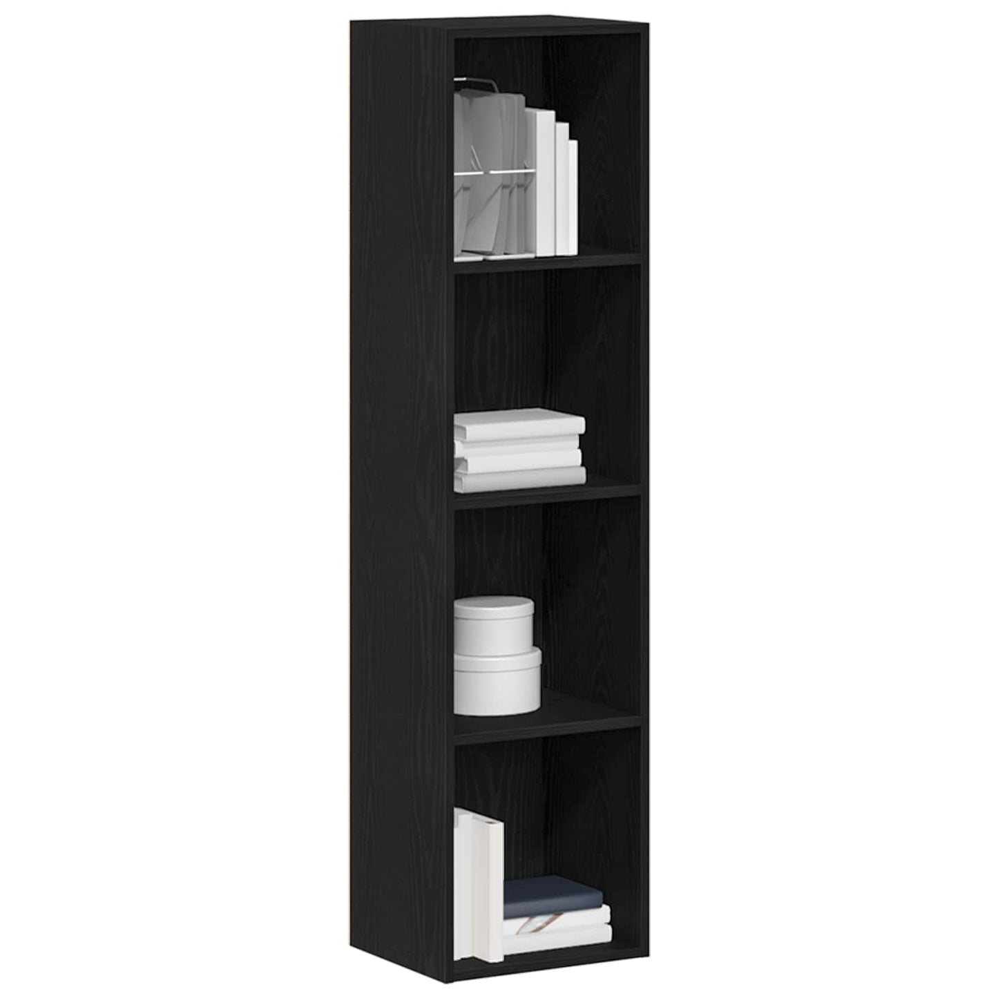 Book Cabinet Black Oak 36 x 30 x 143 cm Engineered Wood