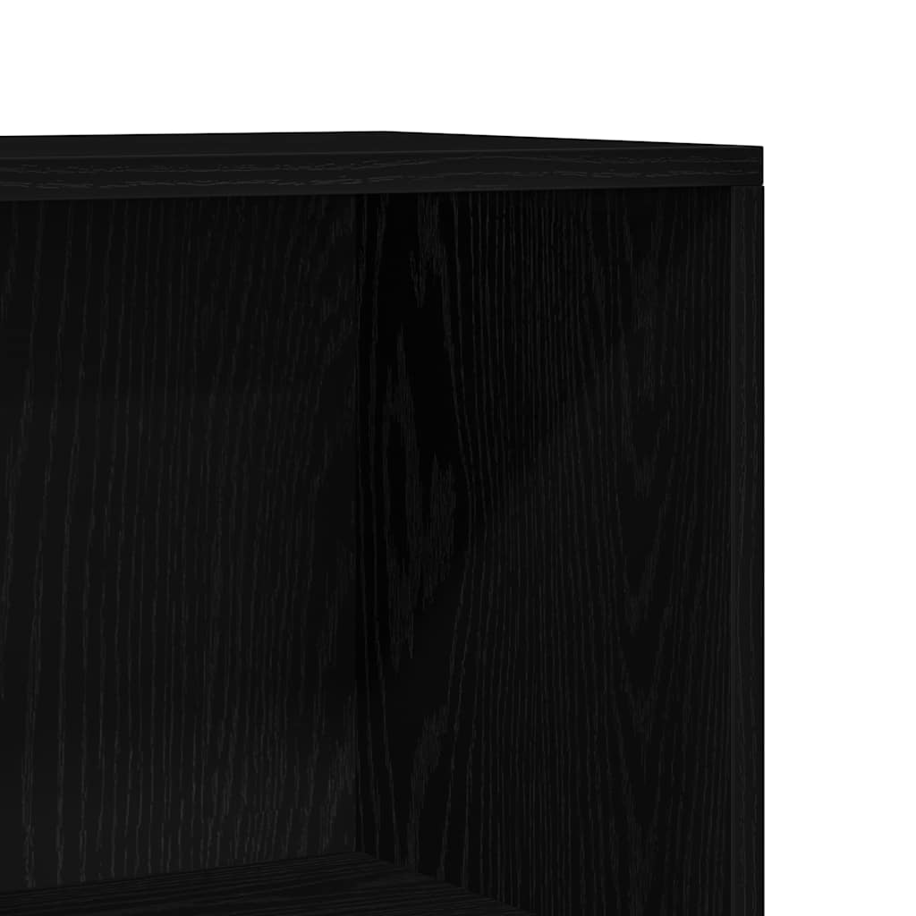 Bookcase Black Oak 66x30x130 cm Engineered Wood