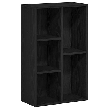 Bookcase Black Oak 50x25x80 cm Engineered Wood