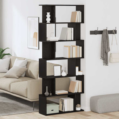 Bookcase Black Oak 80x24x190,5 cm Engineered Wood