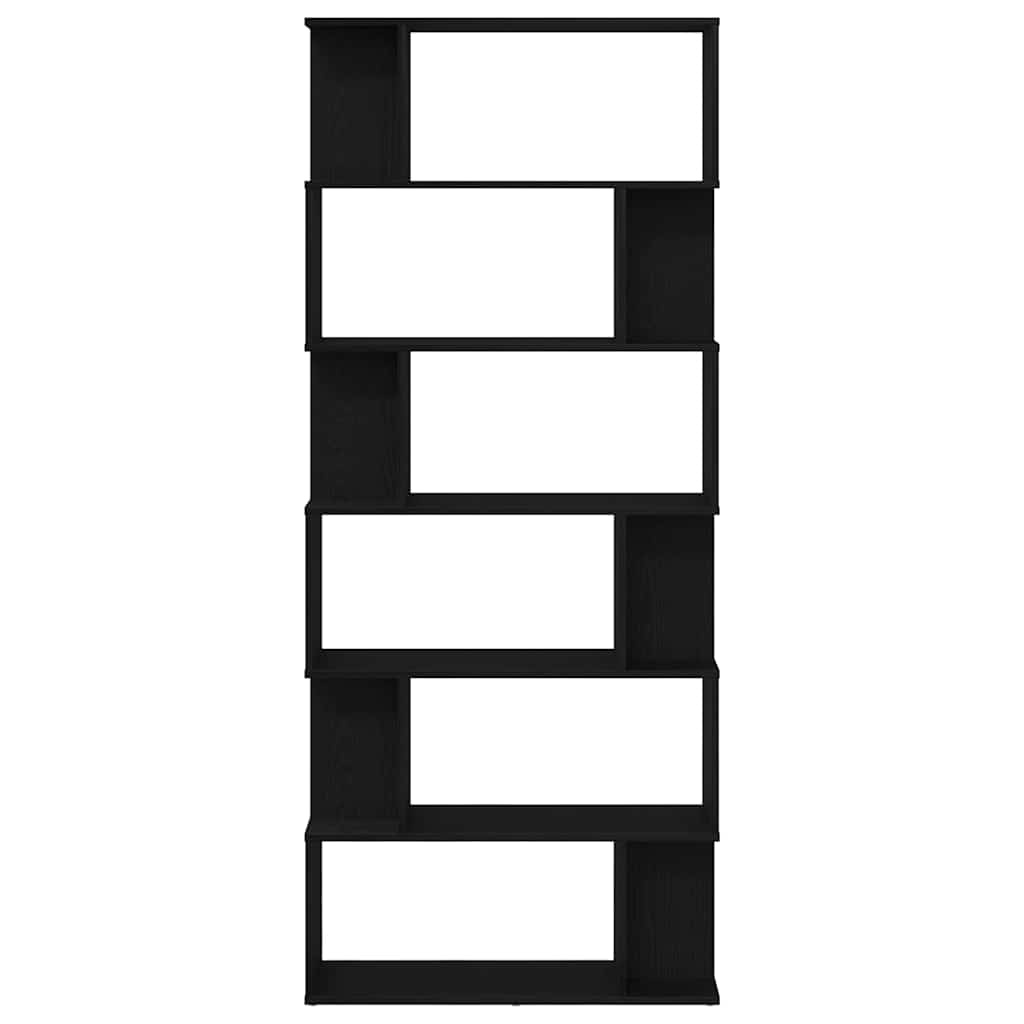 Bookcase Black Oak 80x24x190,5 cm Engineered Wood