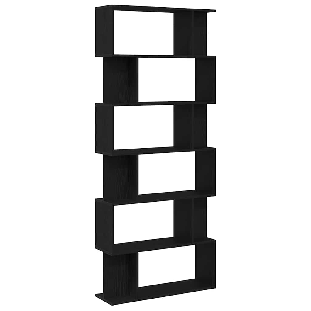 Bookcase Black Oak 80x24x190.5 cm Engineered Wood
