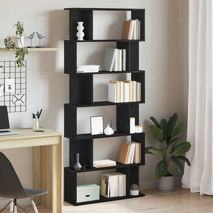 Bookcase Black Oak 80x24x190,5 cm Engineered Wood