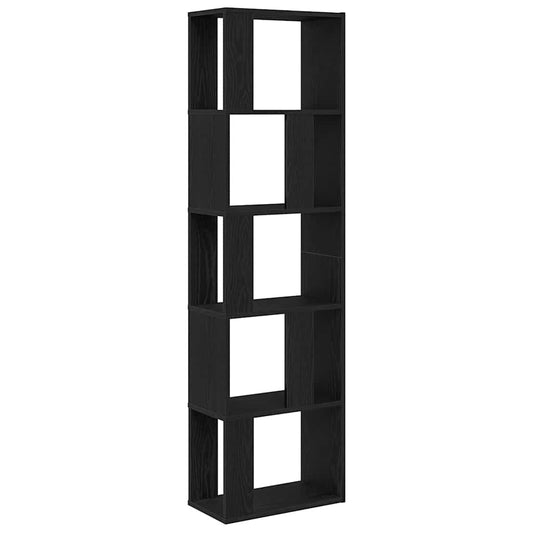 Book Cabinet/Room Divider Black Oak 45x24x159 cm Engineered Wood