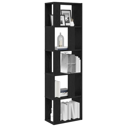 Book Cabinet/Room Divider Black Oak 45x24x159 cm Engineered Wood