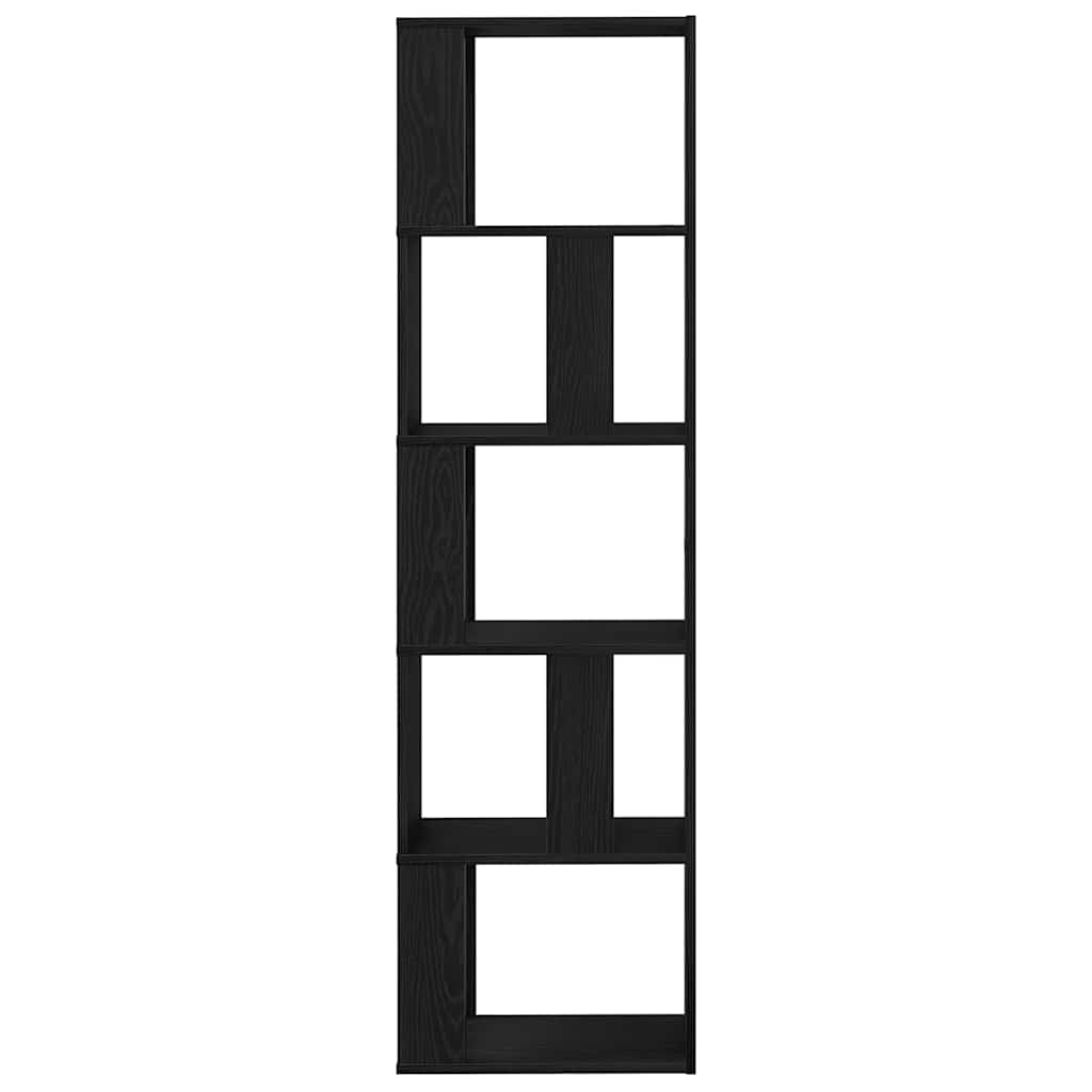 Book Cabinet/Room Divider Black Oak 45x24x159 cm Engineered Wood