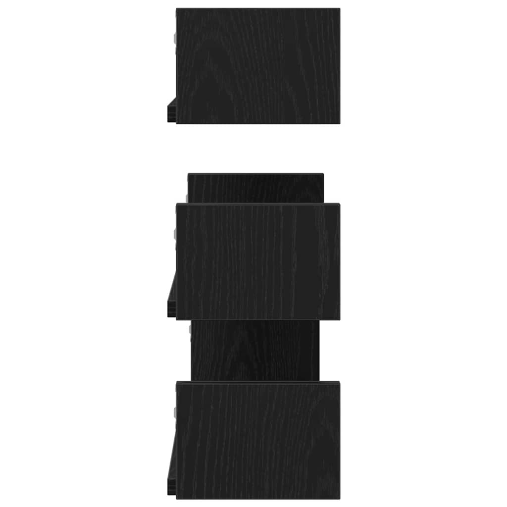Wall Shelves 3 pcs Black Oak Engineered Wood