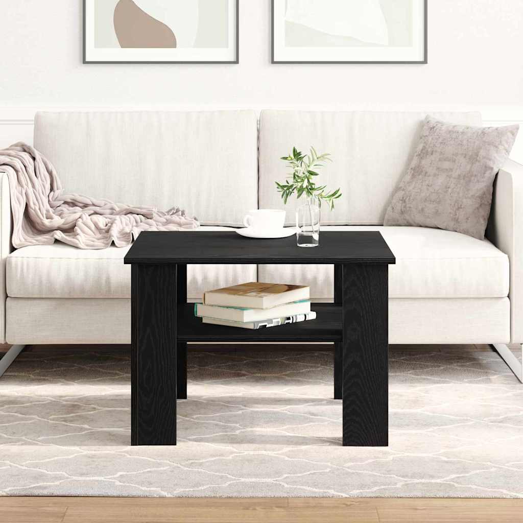 Coffee Table Black Oak 60 x 60 x 42 cm Engineered Wood