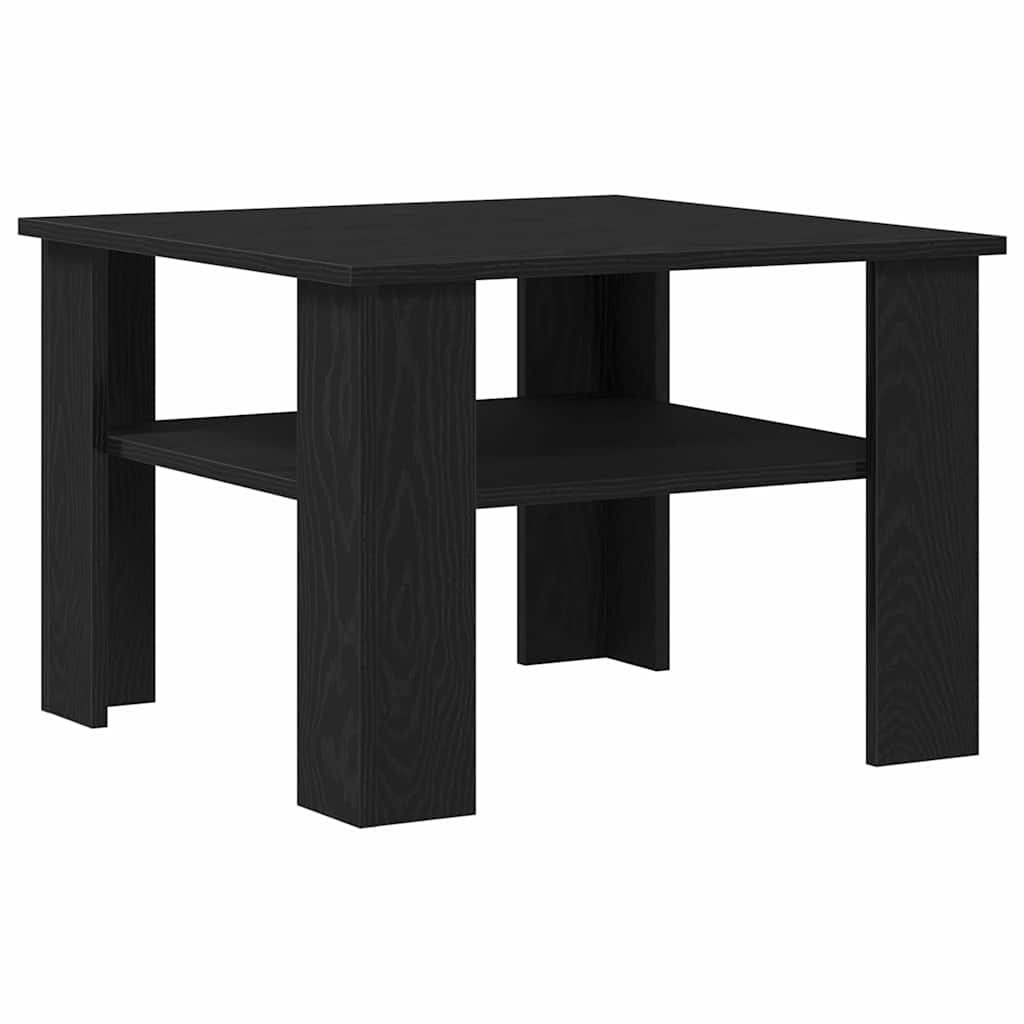 Coffee Table Black Oak 60 x 60 x 42 cm Engineered Wood