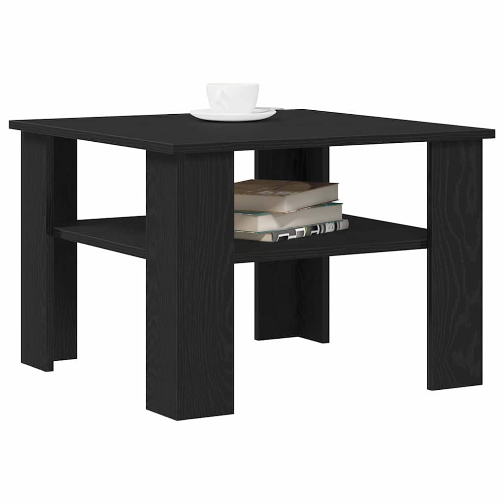 Coffee Table Black Oak 60 x 60 x 42 cm Engineered Wood