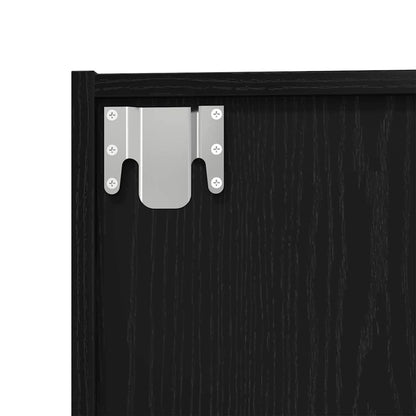 Book Cabinet Black Oak 143 x 30 x 36 cm Engineered Wood