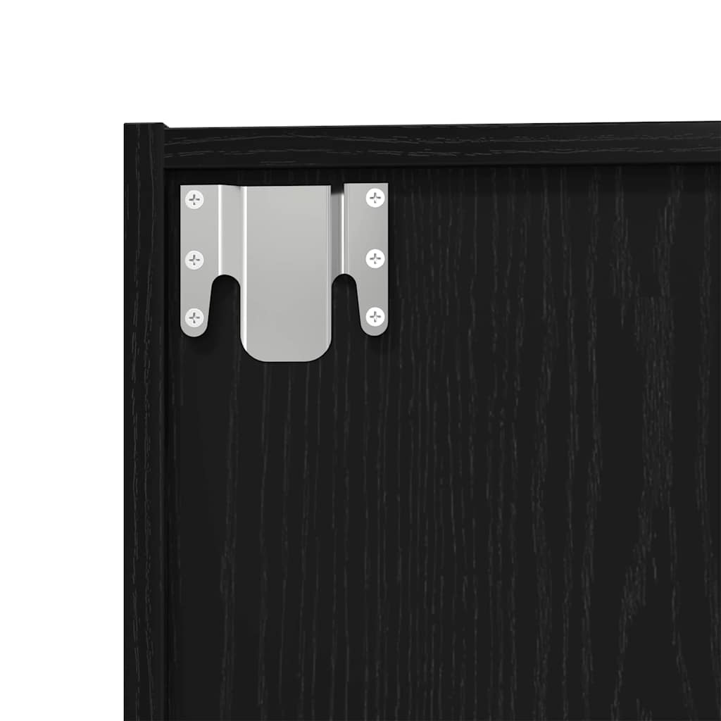 Book Cabinet Wall-Mounted Black Oak 143 x 30 x 36 cm