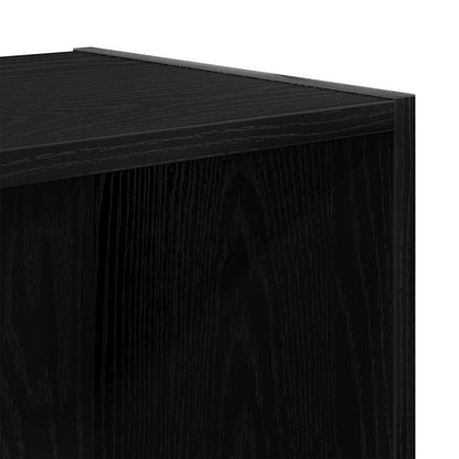 Book Cabinet Wall-Mounted Black Oak 143 x 30 x 36 cm
