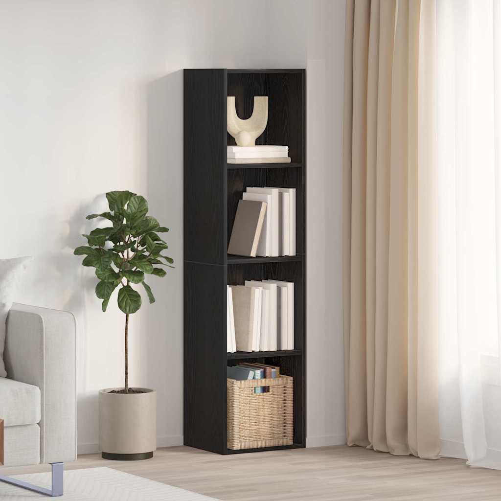 Book Cabinet Wall-Mounted Black Oak 143 x 30 x 36 cm