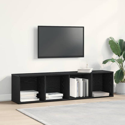 Book Cabinet Wall-Mounted Black Oak 143 x 30 x 36 cm