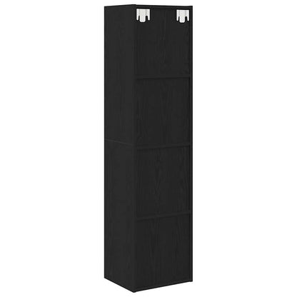 Book Cabinet Wall-Mounted Black Oak 143 x 30 x 36 cm