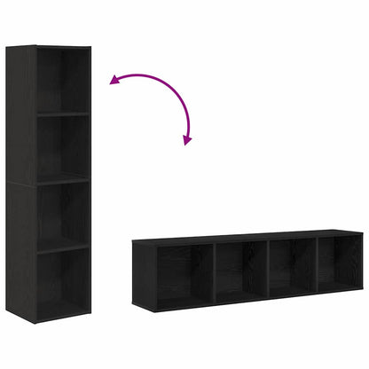 Book Cabinet Wall-Mounted Black Oak 143 x 30 x 36 cm