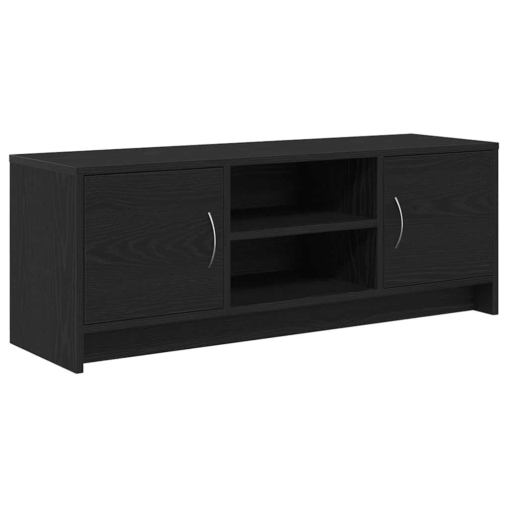 TV Cabinet Black Oak 102x30x37.5 cm Engineered Wood
