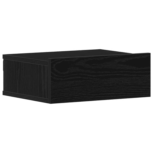 Floating Nightstand Black Oak 40x32x15 cm Engineered Wood
