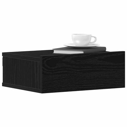 Floating Nightstand Black Oak 40x32x15 cm Engineered Wood