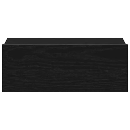 Floating Nightstand Black Oak 40x32x15 cm Engineered Wood