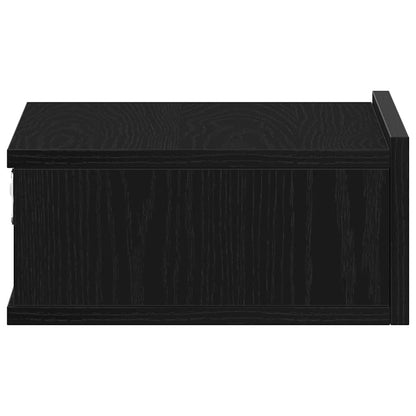 Floating Nightstand Black Oak 40x32x15 cm Engineered Wood