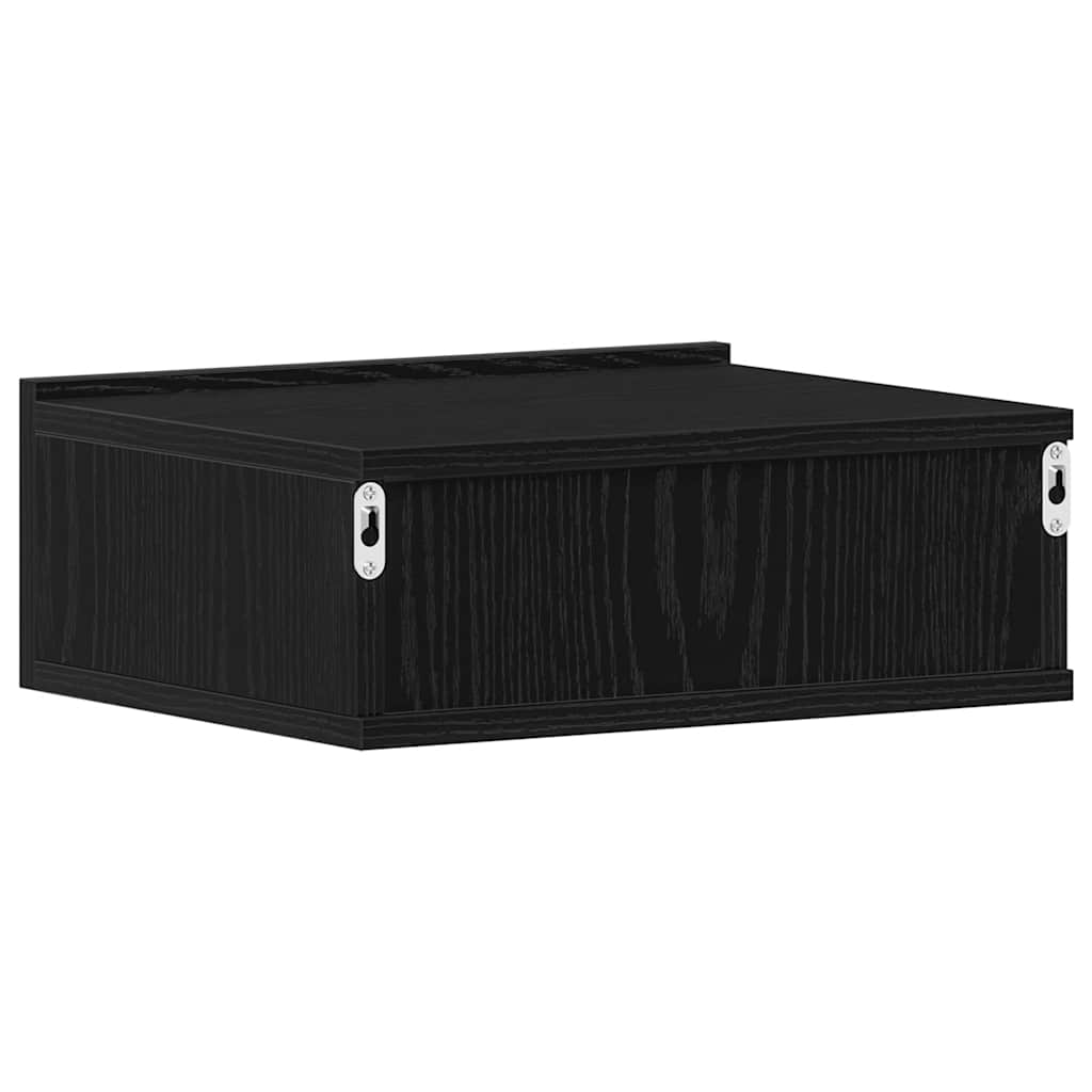 Floating Nightstand Black Oak 40x32x15 cm Engineered Wood