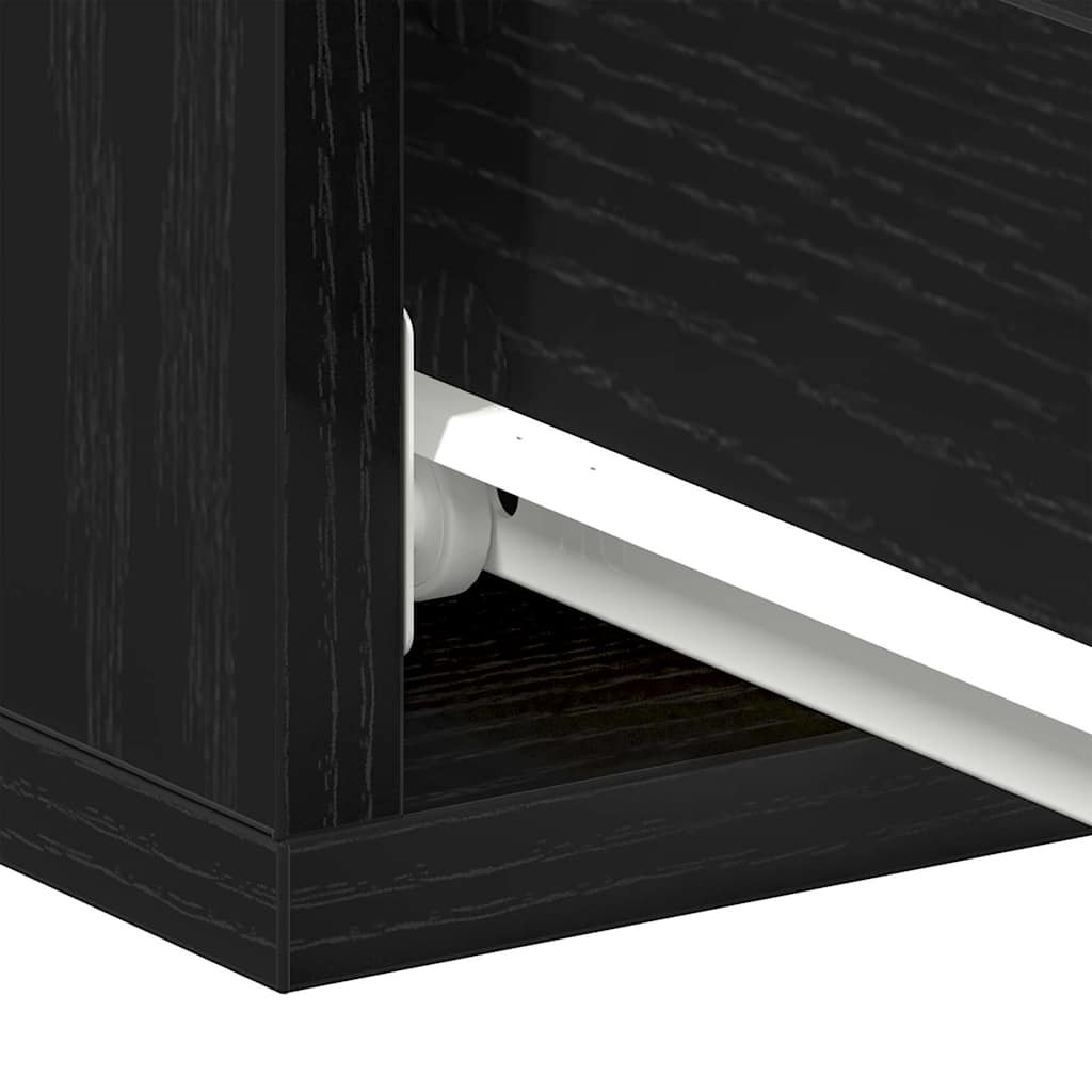 Floating Nightstand Black Oak 40x32x15 cm Engineered Wood