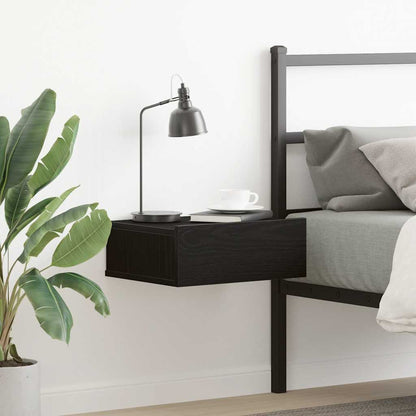 Floating Nightstand Black Oak 40x32x15 cm Engineered Wood