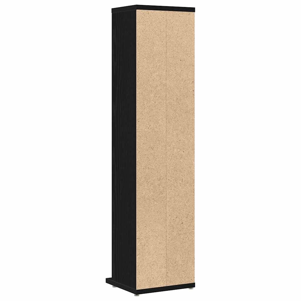 CD Cabinet Black Oak 21x20x88 cm Engineered Wood