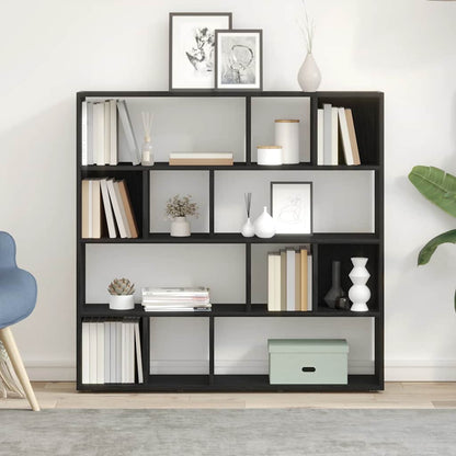 Book Cabinet/Room Divider Black Oak 105x24x102 cm