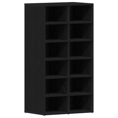 Shoe Rack Black Oak 54x34x100.5 cm Engineered Wood