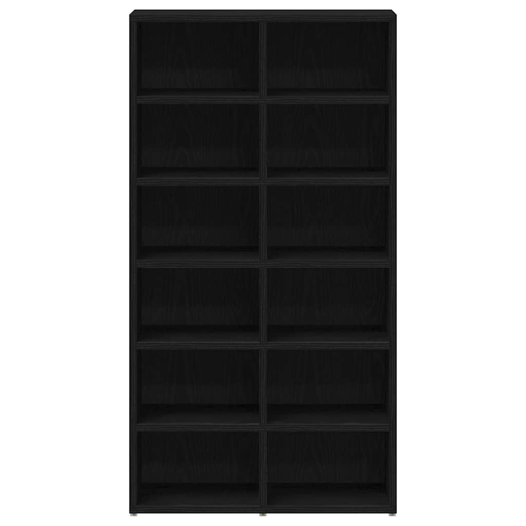 Shoe Rack Black Oak 54x34x100.5 cm Engineered Wood