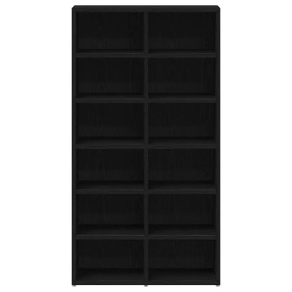 Shoe Rack Black Oak 54x34x100.5 cm Engineered Wood