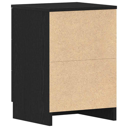 Bedside Cabinet Black Oak 38x35x55 cm Engineered Wood