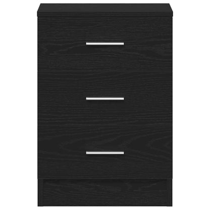 Bedside Cabinets 2 pcs Black Oak 38x35x55 cm Engineered Wood