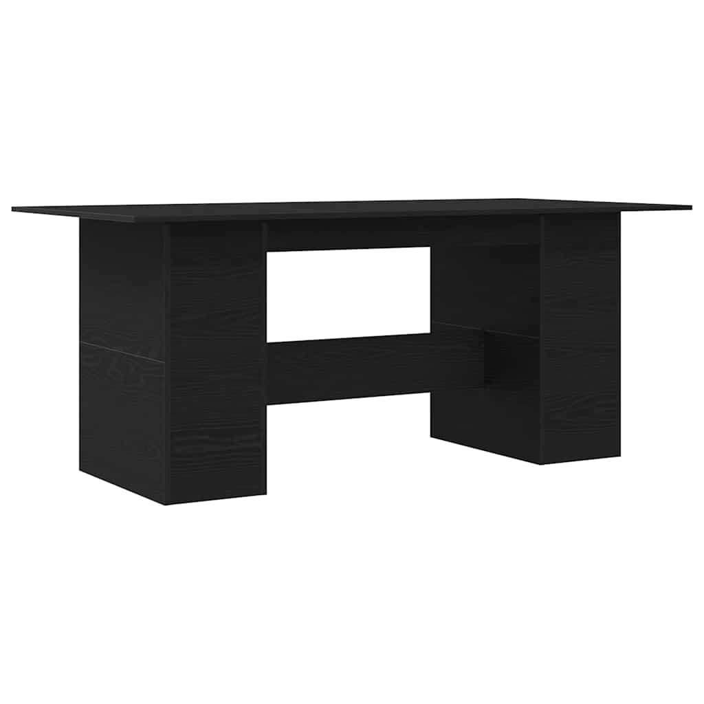 Dining Table Black Oak 180x90x76 cm Engineered Wood