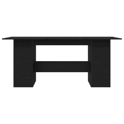 Dining Table Black Oak 180x90x76 cm Engineered Wood