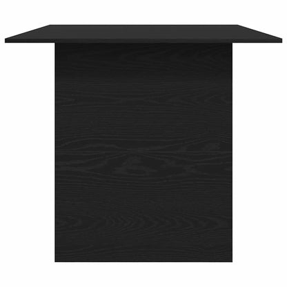 Dining Table Black Oak 180x90x76 cm Engineered Wood