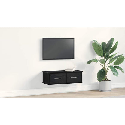 Wall Cabinet Black Oak 60 x 26 x 18.5 cm Engineered Wood