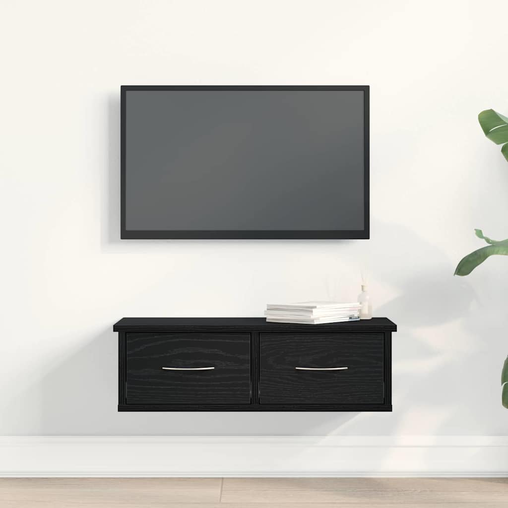Wall Cabinet Black Oak 60 x 26 x 18.5 cm Engineered Wood