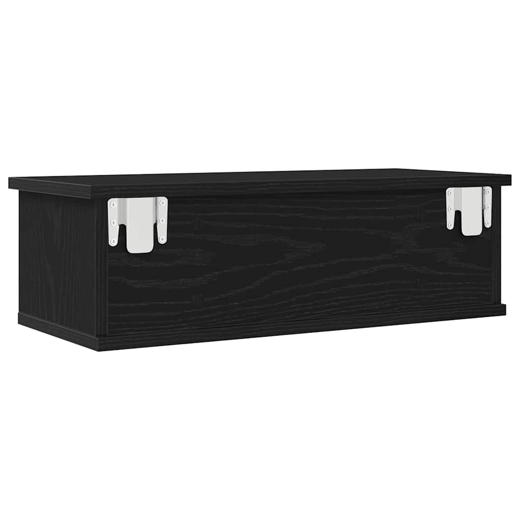 Wall Cabinet Black Oak 60 x 26 x 18.5 cm Engineered Wood
