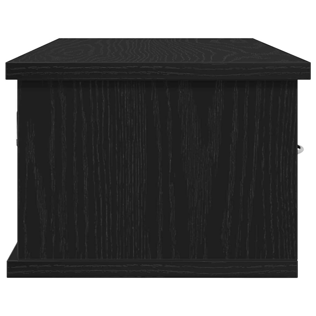 Wall Cabinet Black Oak 60 x 26 x 18.5 cm Engineered Wood